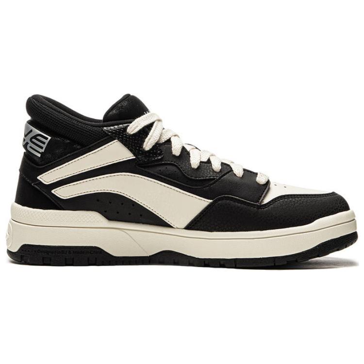 Li Ning Weiwu Mid Comfortable Fit Non-Slip Wear-Resistant Mid-Top Skate Shoes Men Skate Shoes Black AGCU155-3