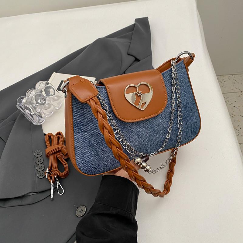 Stylish Retro Handbag Women s 2023 New Autumn/winter Unique Cross-border Fashion Small Shoulder Bag DarkBlue