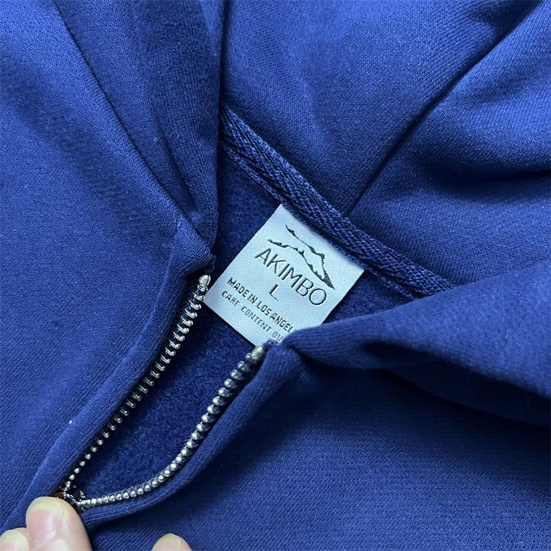 AKIMBO Trendy Mikina na zip s potiskem loga - Podzim/Zima Mikina s plyšovou podšívkou