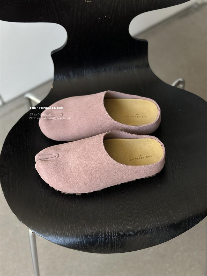 THE · FENGLIYA flat-bottomed bag head pig s trotters half slippers women s casual half slippers one-pedal single shoes women s shoes 35 розовый