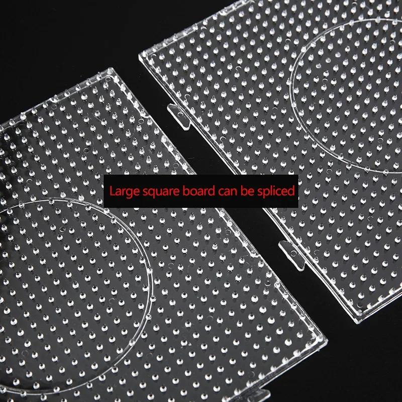 4 STK 2,6mm/5mm Bügelperlen Transparent Große Quadratische Stecktafeln Bügelperlen Bretter DIY Material Vorlage Schmelzperlen Stecktafel
