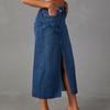 Women Long Jean Skirts Stretch Denim Midi Bodycon Skirt