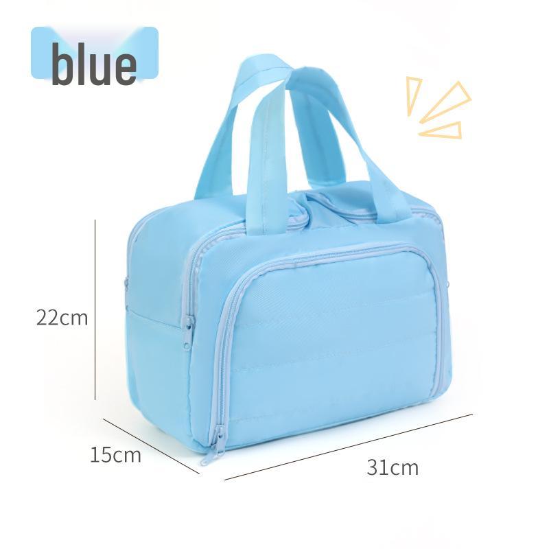 Large Capacity Travel Tote: Women's Portable Makeup & Skincare Organizer with Compartments