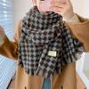 Houndstooth Scarf Women's Long Autumn and Winter Student Korean Style Women's Outer Shawl Dual Use Imitation Cashmere Warm Scarf
