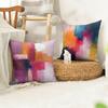 Classic Color Paint Cushion Cover Natural Linen Organic Fabric Double-Sided Printing Sofa Home Decor Gift Pillow Cover
