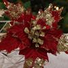 26CM Konstgjord Julstjärna Blomma Paljetter Glittrande Jul Glitter Blomma Glitter Simulering Blommor Julgransprydnad