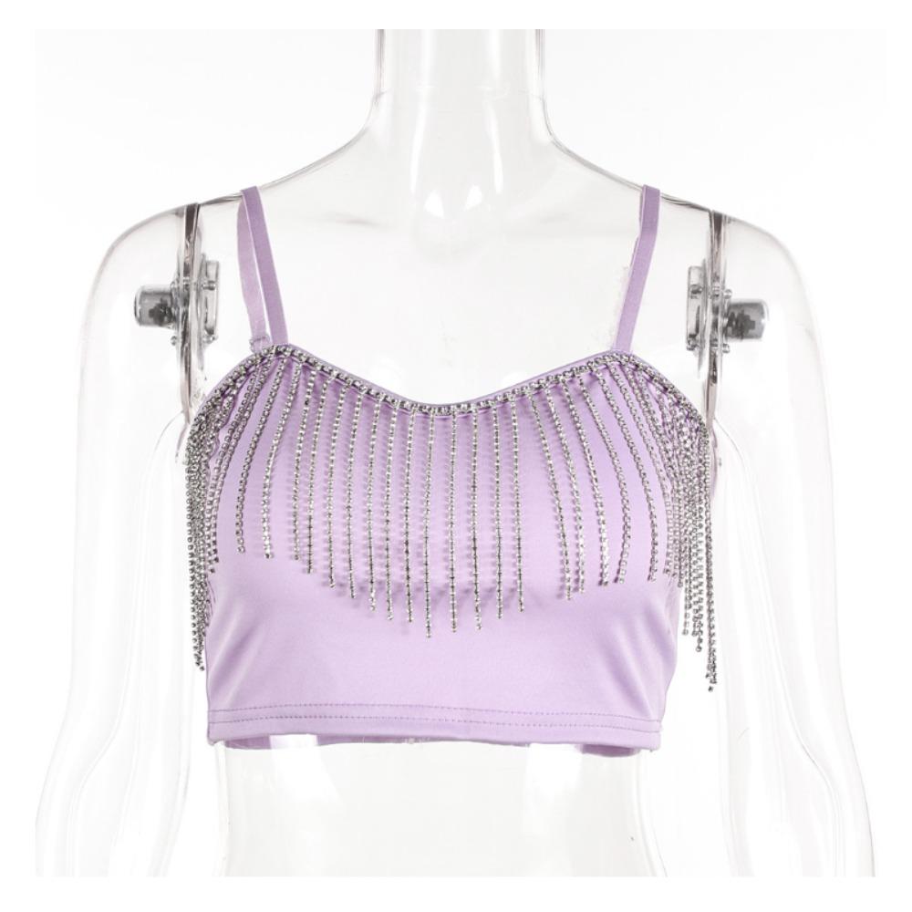 Tassel Rhinestone Chain Strapless Suspender Women's Nightclub Sexy Versatile Top