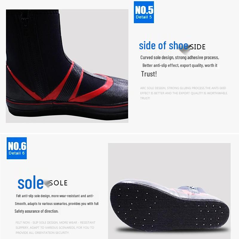 Scarpe Kaisiji Antiscivolo con Suola in Feltro e Borchie per Wading e Pesca