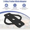 3-Way Trailer Hitch Adapter, Steel Hook Mounting With Bolts, Suitable For ATV Lawn Mower Golf Cart Yard Cart Garden Tractor Flat Towing Ball