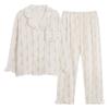 Woven Pure Cotton Pajamas Women's Spring and Autumn New Long-sleeved Loose Double-layer Gauze Sweet and Cute Loungewear Set