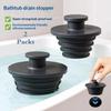 Silicone Bathtub Drain Stopper 2Pcs Easy to Install Leak Proof Sealing Plug for Dorm Bathroom Kitchen Sink
