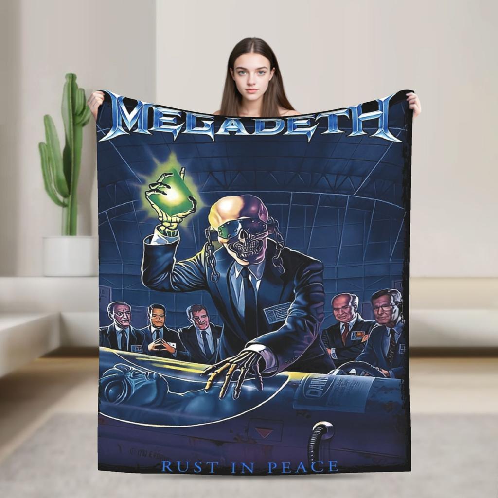 Megadeths Metalová Kapela Tištěnádeka Pro Muže Ženy Teplá Útulná Nadýchaná MegaRock Deku na Pohovku 50x60 Palců Více Velikostí