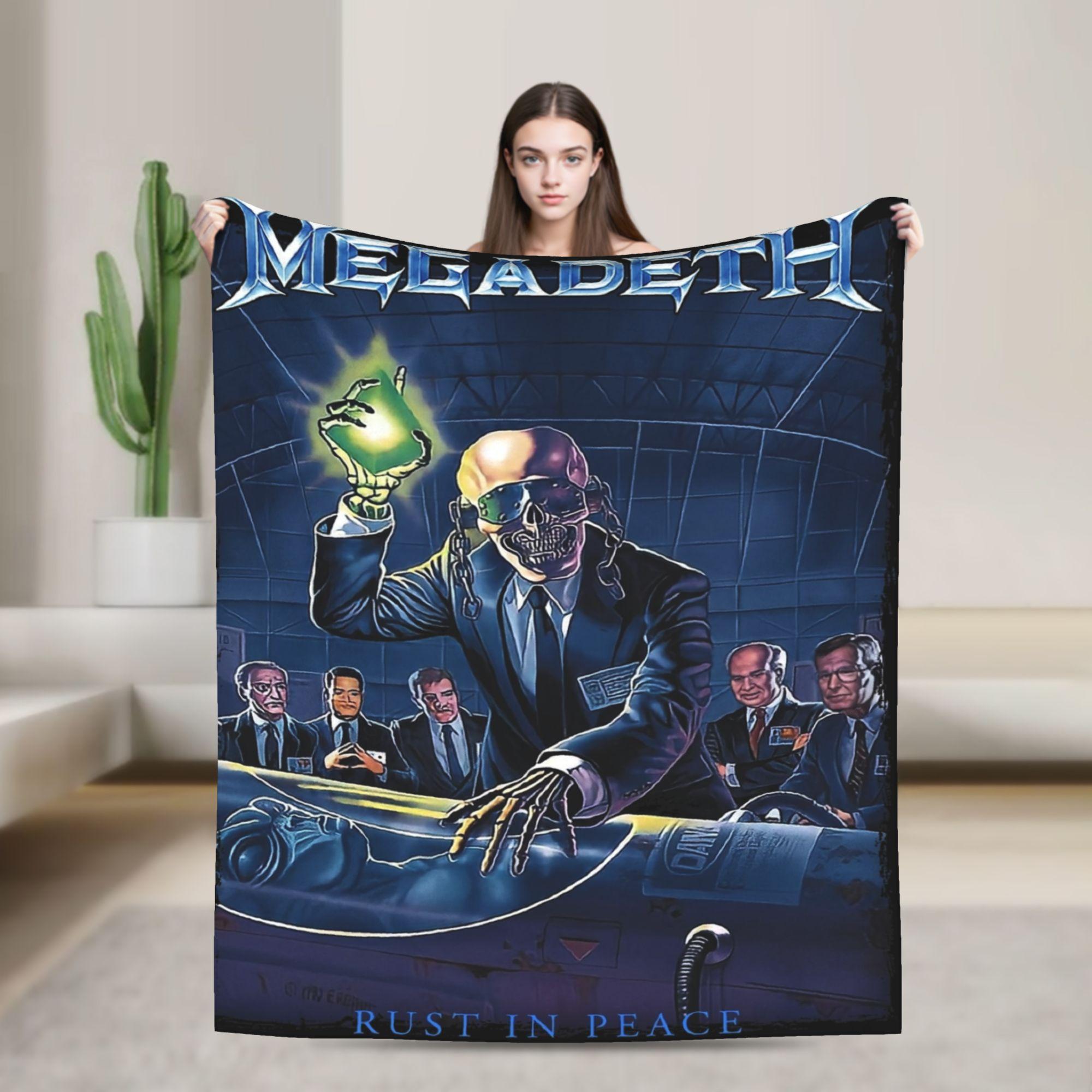 

Megadeths Metal Band Printed Blanket For Men Women Warm Cozy Fluffy MegaRock Throw Blanket for Sofa 50x60 Inches Multiple Sizes 75x90cm