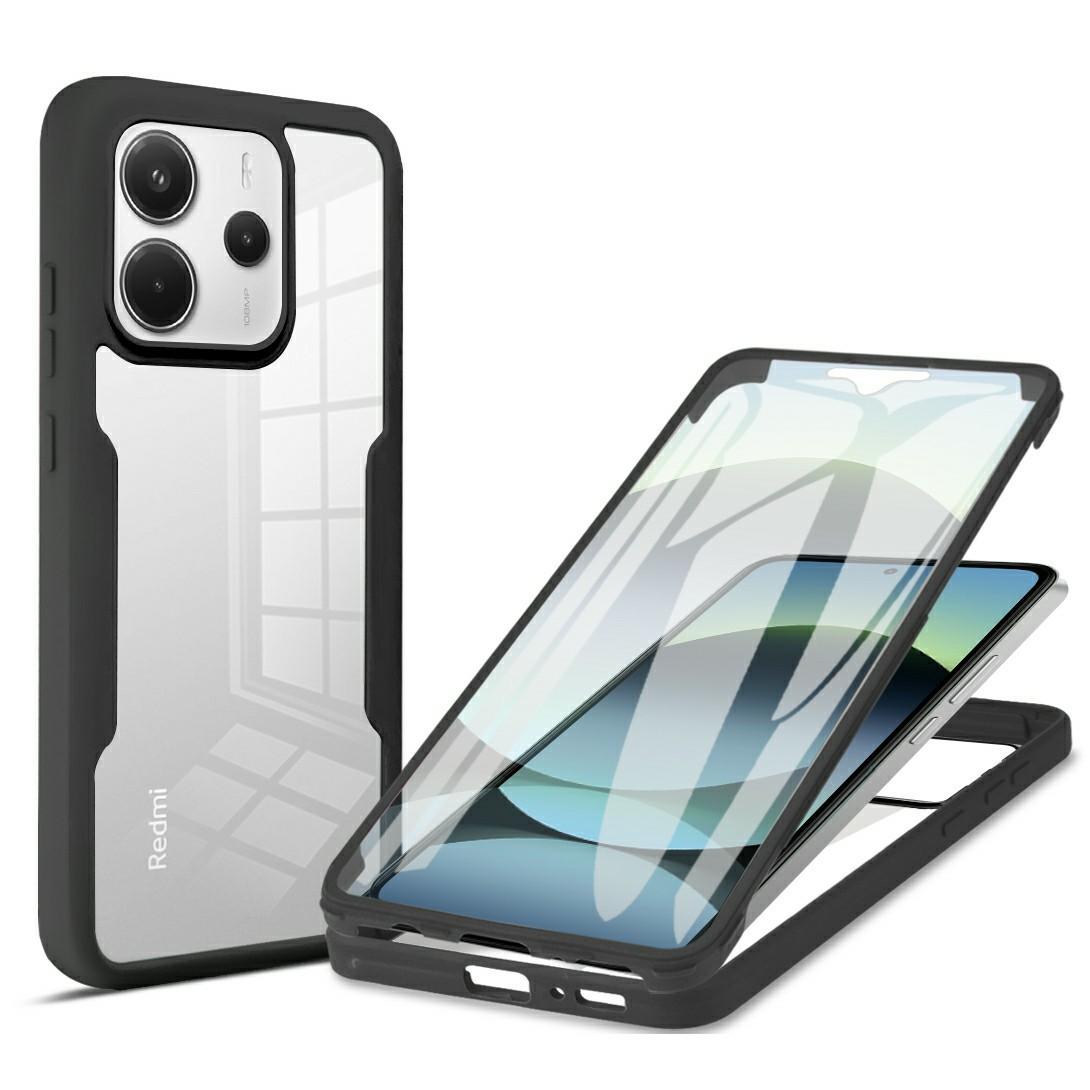 

Для Xiaomi Redmi Note 14 4G (163,25x76,55x8,16 мм) Чехол Акрил + ТПУ Прозрачный Чехол для Телефона с PET-пленкой для Экрана Black