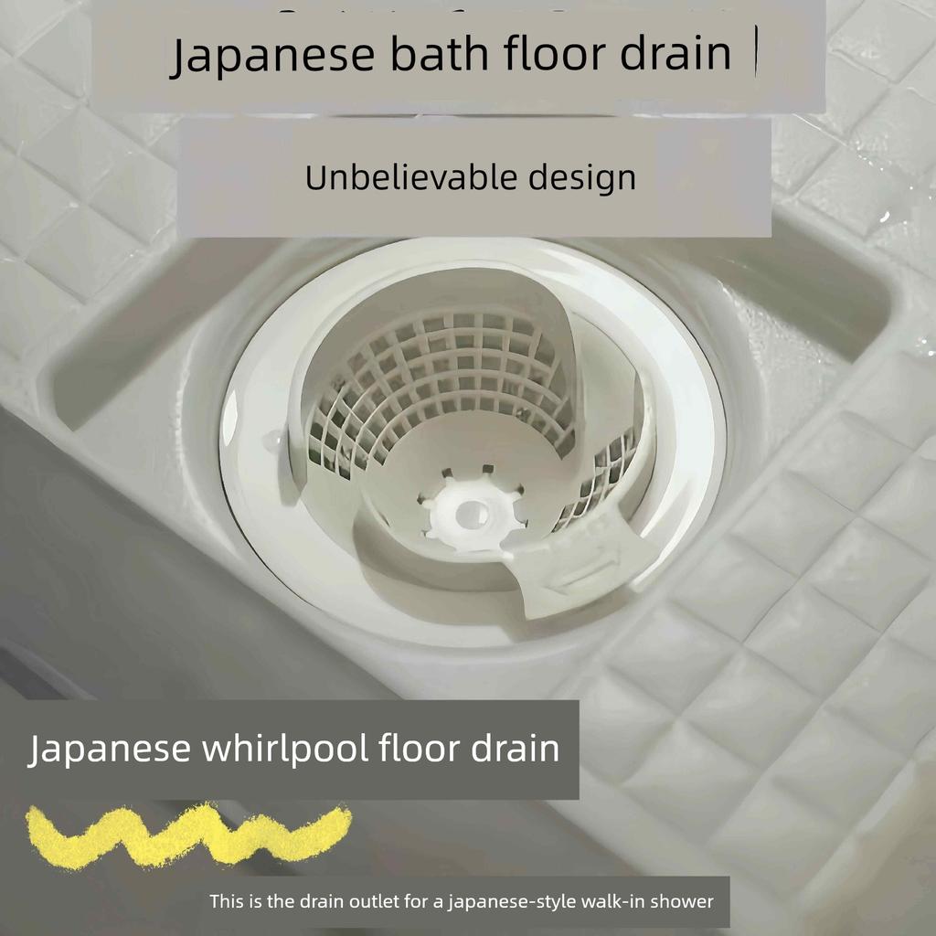 Japanese-Style Whirlpool Floor Drain Hair Filter Net for Bathroom and Kitchen, Prevents Hair Clogging in the Toilet