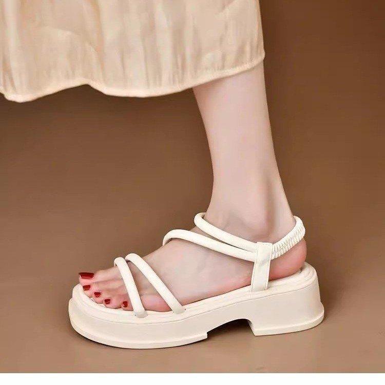 Platform sandals women's summer 2025 new versatile explosion fairy style with skirt French Roman sandals women