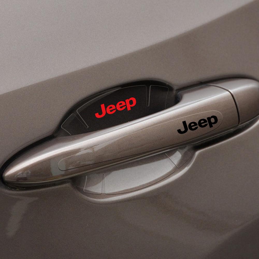 Car Anti-scratch Protective Film Car Door Handle Stickers For Jeep Renegade Compass Wrangler JK Patriot Grand Cherokee Rubicon
