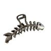 Hair Claw Clip Elegant Fish Bone Shape Metal Clamp Non-slip Strong Claw Hair Fixer Styling Tool Shark Clip Women Half Bun Hairpin Hair Accessories