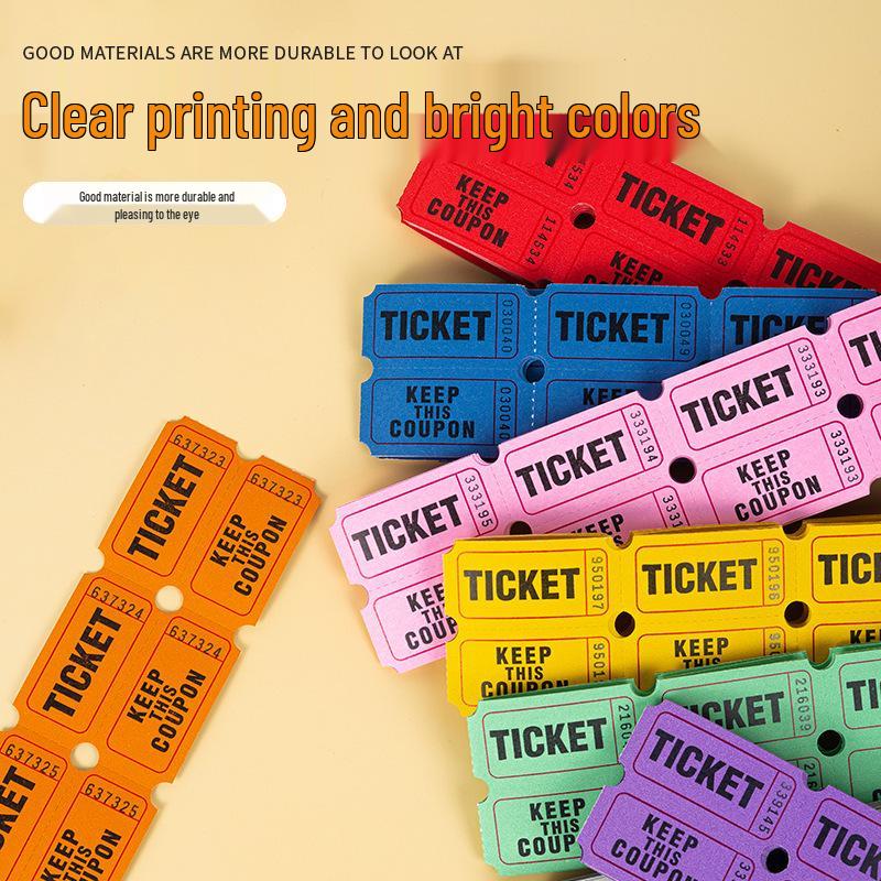 Colorful Tear-off Raffle Tickets for Games and Prize Redemption