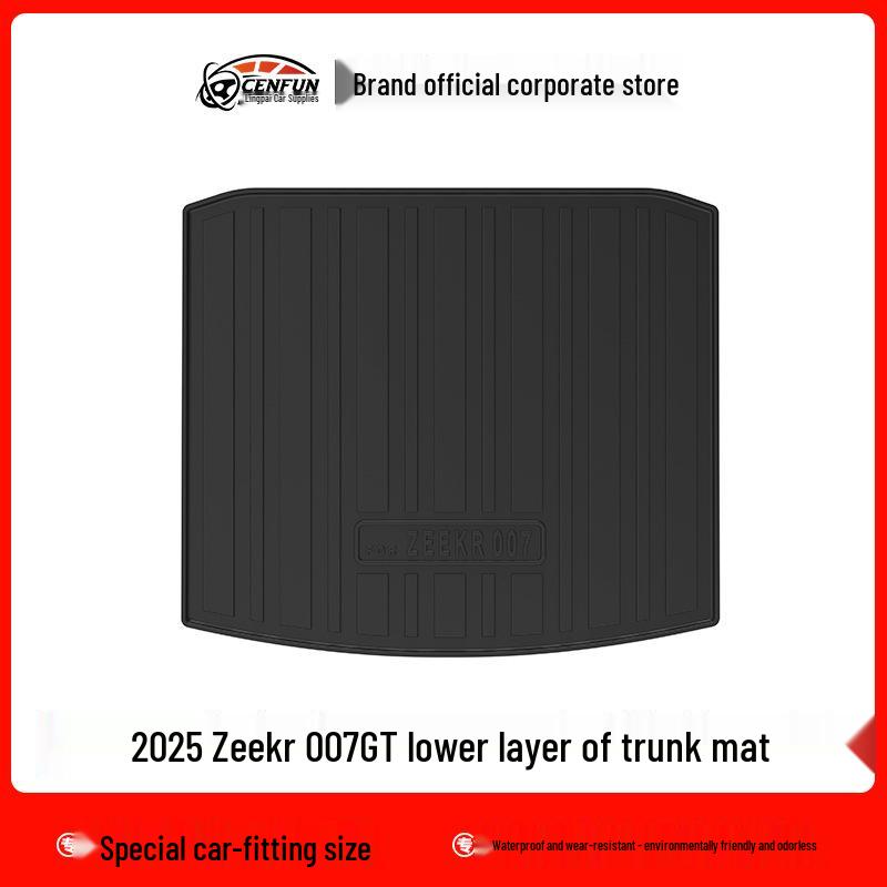 Geely ZEEKR 007GT TPE Eco-Friendly Foot Mats & Trunk Mat with Carbon Fiber Texture & Galaxy Carpet Backrest Pad, Suitable for 25 Years.