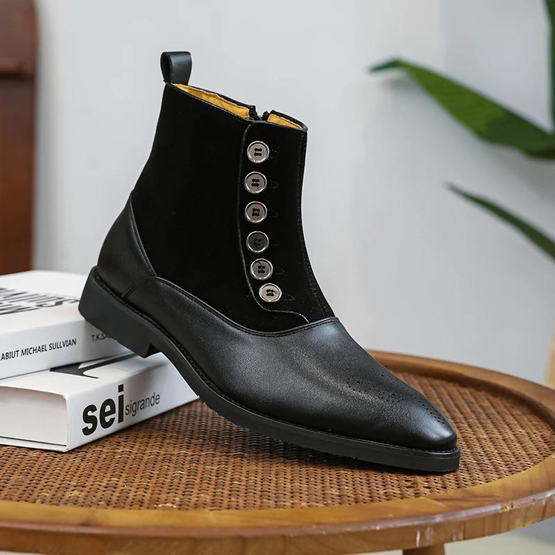 High Tops New Winter Fashion Mixed Colors Patchwork Ankle Boots Men's Casual Shoes Luxury Brand Designer Shoes Boots for Men