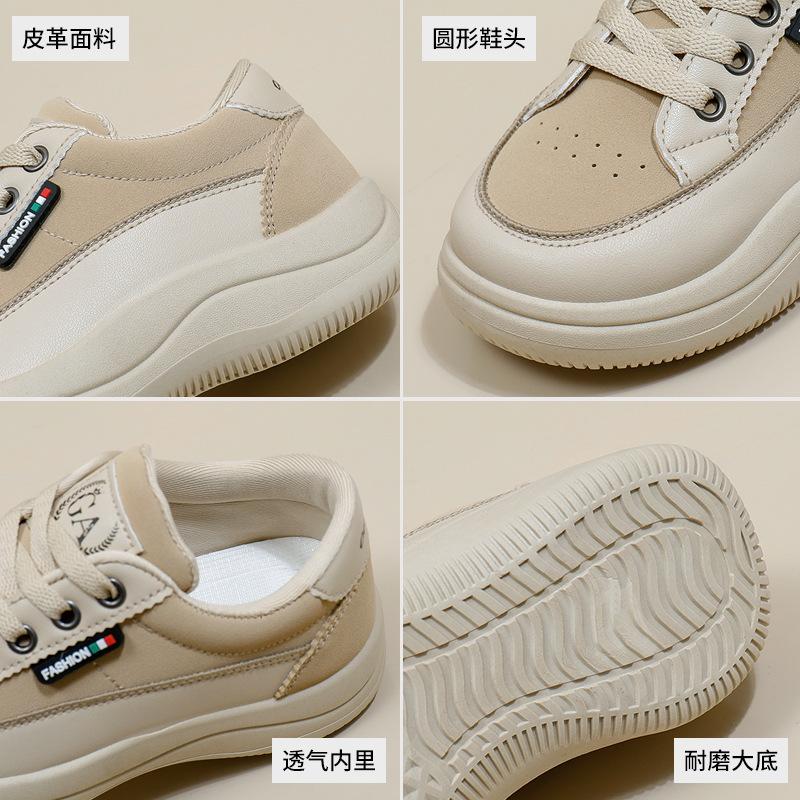 Spring White Shoes New Korean Style Ins Female Student Height Increasing Sports Board Shoes Fashionable Casual Shoes Street Shooting Q821
