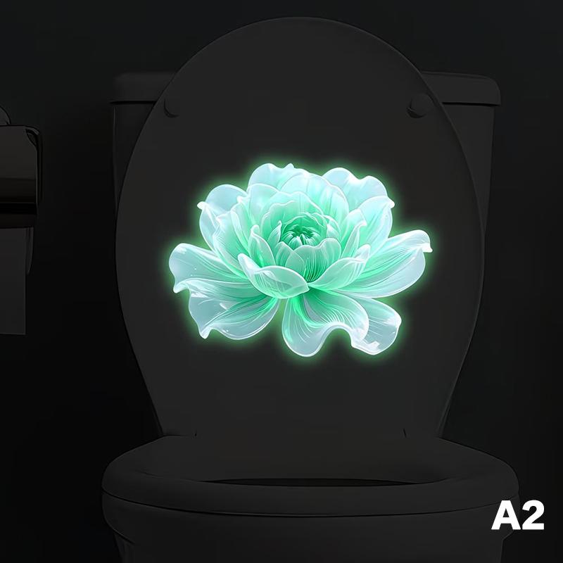 

Glow-In-The-Dark Flower Toilet Sticker Self-Adhesive Removable Glass Decals Wall Sticker Car Sticker Home Decor A2