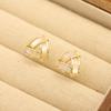New Product Fashion Temperament Natural Shell Triangle Earrings Gold-plated Stud Earrings Without Earrings Earclip Earrings Women's Gift