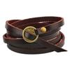 Five-Circle Embossed Genuine Cowhide Bracelet - European & American Design