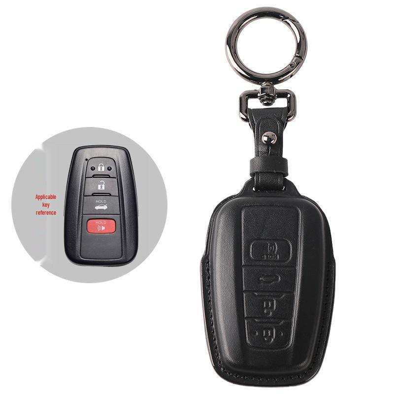 Genuine Leather Retro Key Case for 2021 Toyota Avalon Hybrid