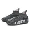Football Shoes 31-48 Men's High-top Football Boots Large Size Long Nails Leather Boys Soccer Shoes