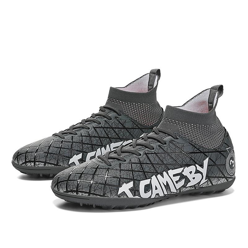 

Футбольные бутсы 31-48, мужские футбольные бутсы с высоким берцем, кожаные футбольные бутсы для мальчиков большого размера с длинными ногтями 48