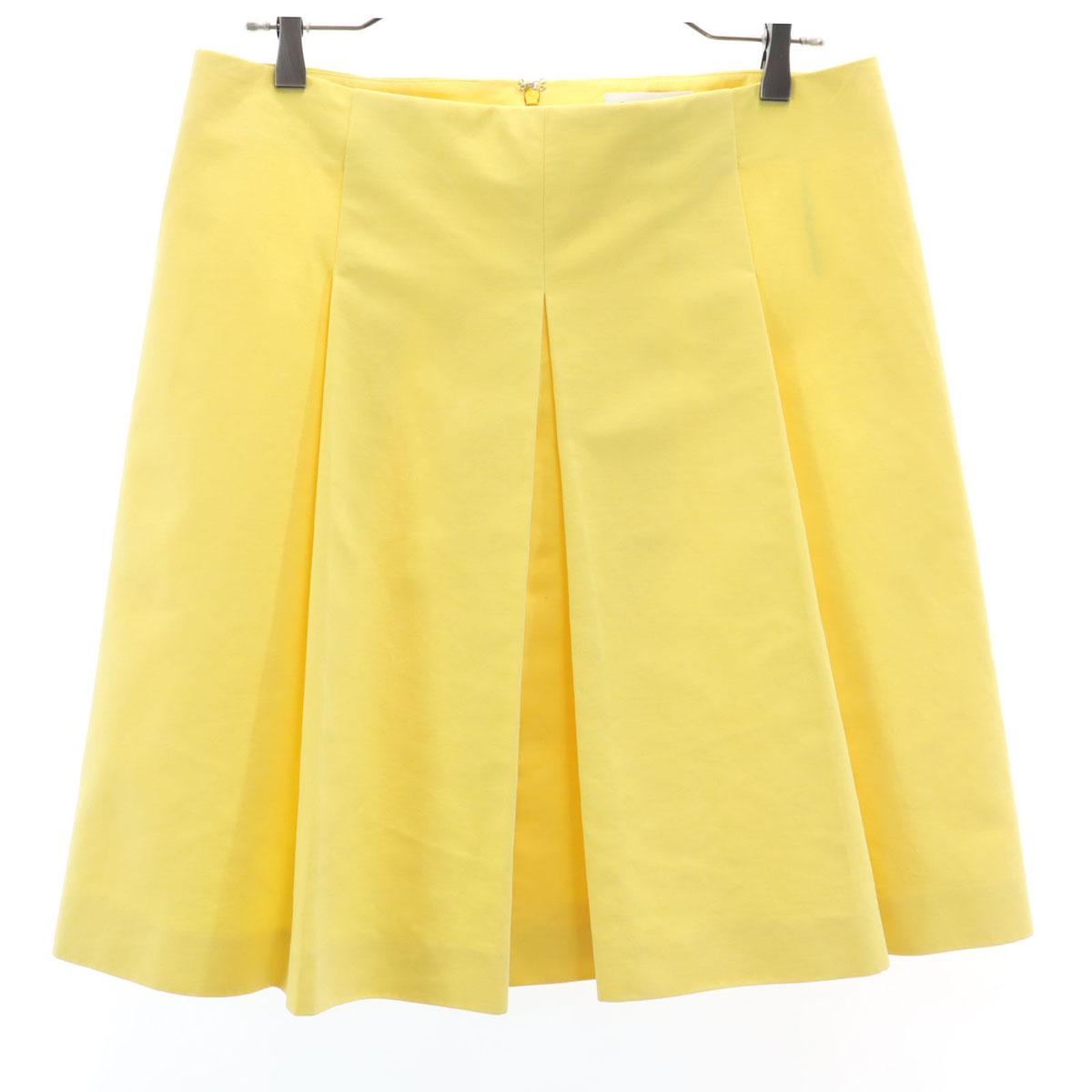 

CELINE Made in France Midi length Pleated skirt 36 yellow Women Used