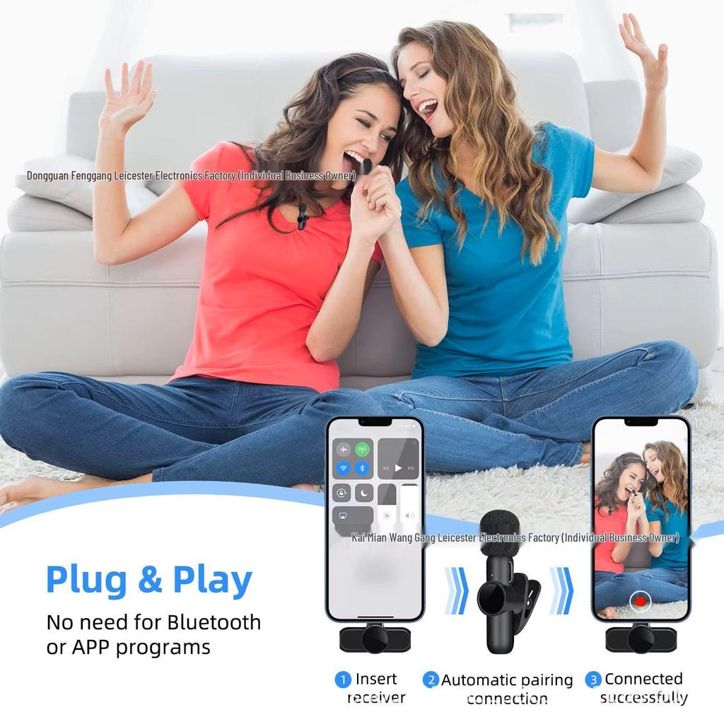 K3 Wireless Lavalier Microphone with Intelligent Noise Reduction for Live Streaming and Interviews