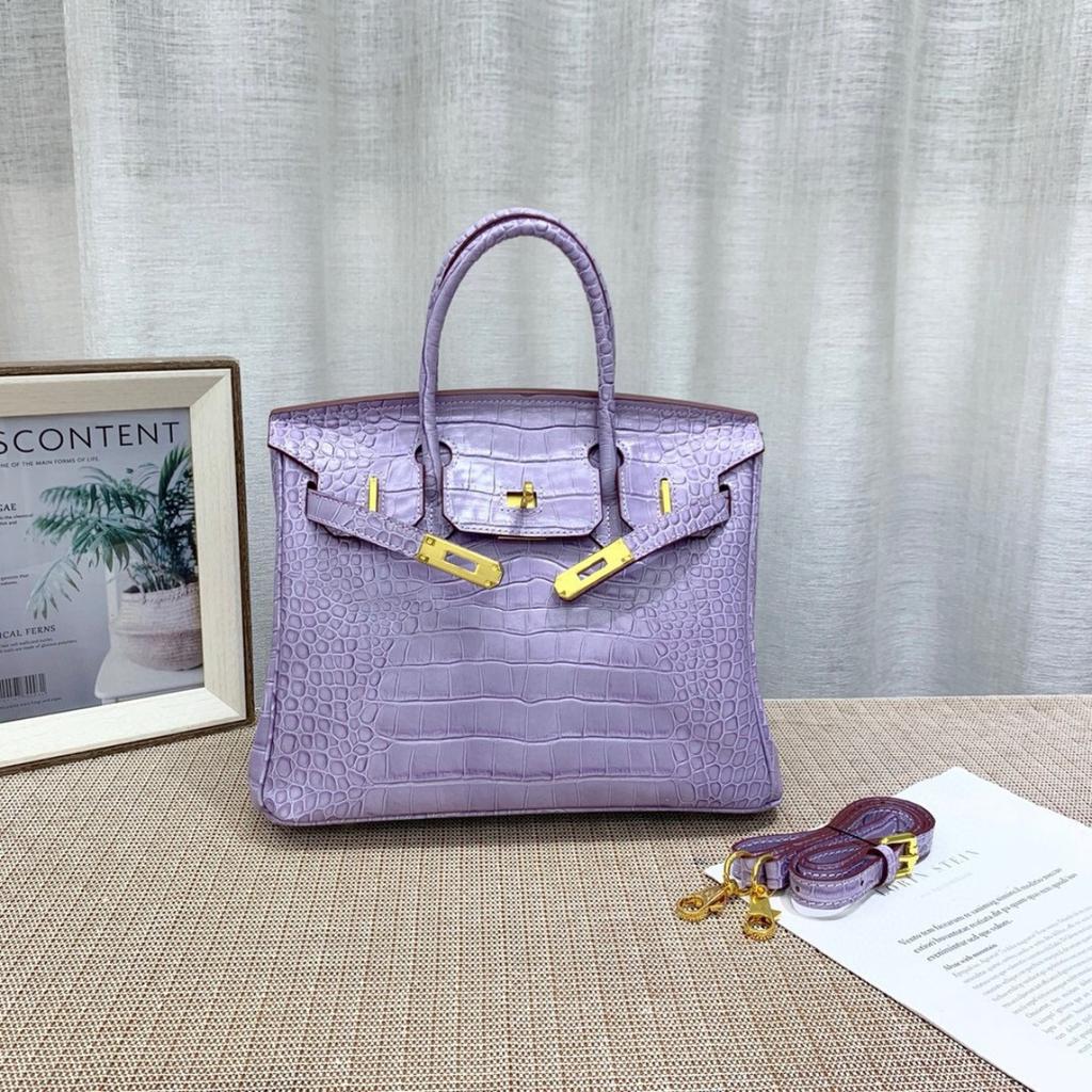 Platinum bag 30 inch crocodile pattern first layer cowhide genuine leather European and American foreign trade large-capacity hand bag cross-border
