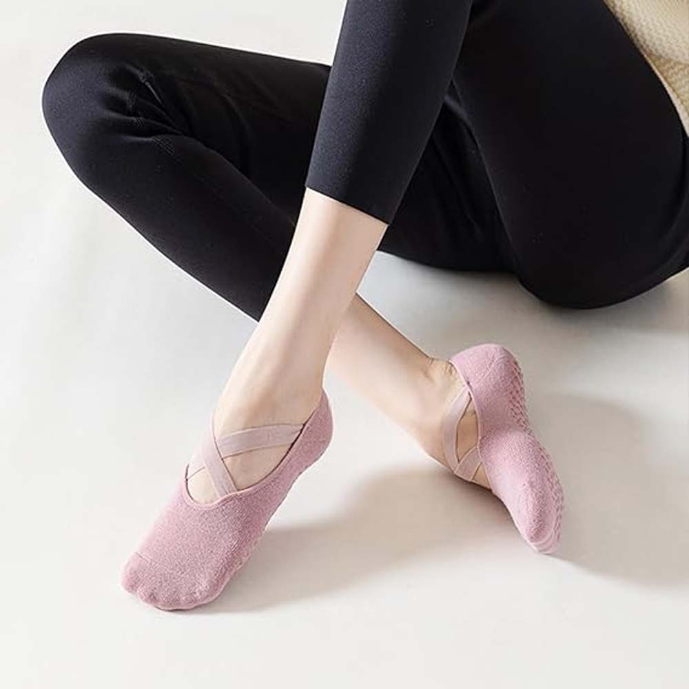 4 Paar Antislip Enkel Yoga Sokken voor Dames – Perfect voor Yoga, Pilates en Workouts