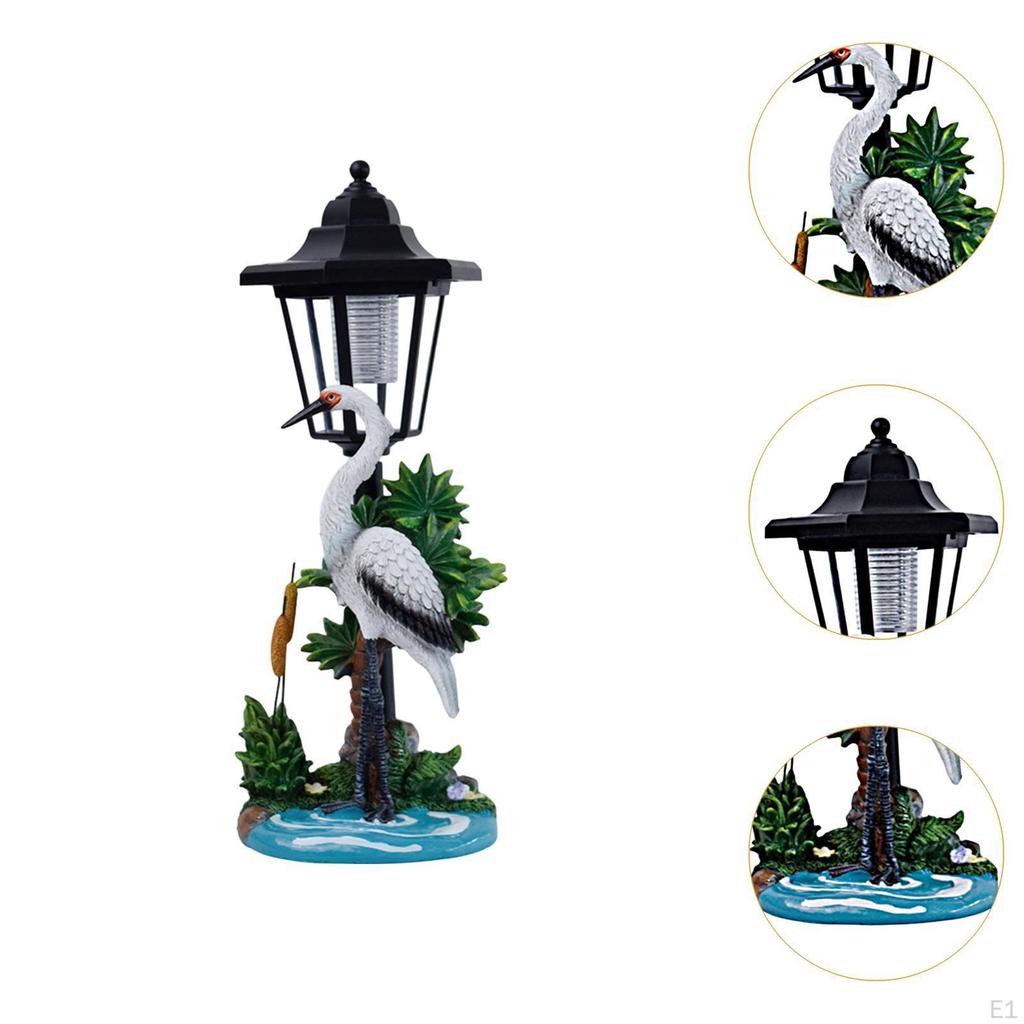 Kranich Figur Deko mit Solar Laterne Darm Skulptur Gartendeko für Terrasse