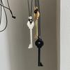 Metal Key Shaped Pendant Necklace For Women Girls Simple Long Wax Rope Sweater Chain Fashion Accessory New Gifts