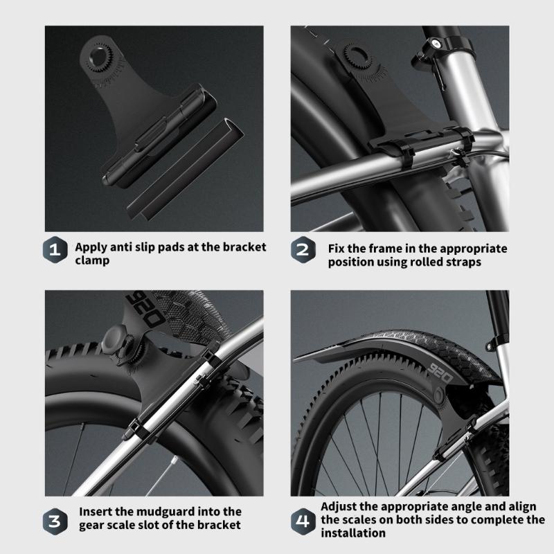 Adjustable Road Bike Mudguard Front / Rear Mudguard Mountain Bike Mudguard Bike Mudguard Enduring Easily To Install