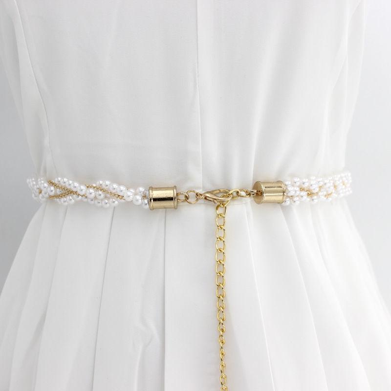 New Pearl Tassel Women's Sweet Decorative Dress Pearl Waist Chain Korean Version Versatile Multi-Layered Fashion Belt