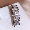 2022 New Heart-shaped Row Of Diamonds Wedding Ring Micro Paved Cubic Zirconia Daily Collocation Girls Ring Statement Jewelry