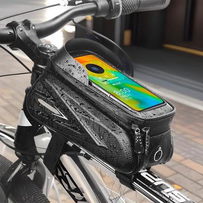 Soporte Impermeable para Teléfono de Bicicleta de Montaña y Bolsa de Almacenamiento Delantera