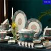 Qianxing 58-Piece Blue Lotus Ceramic Dinnerware Set