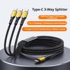100W Braided Spring 3 In 1 USB C To 3 Type C Cable Fast Charging Phone Cable Suitable For Type-C Laptop Data Cable