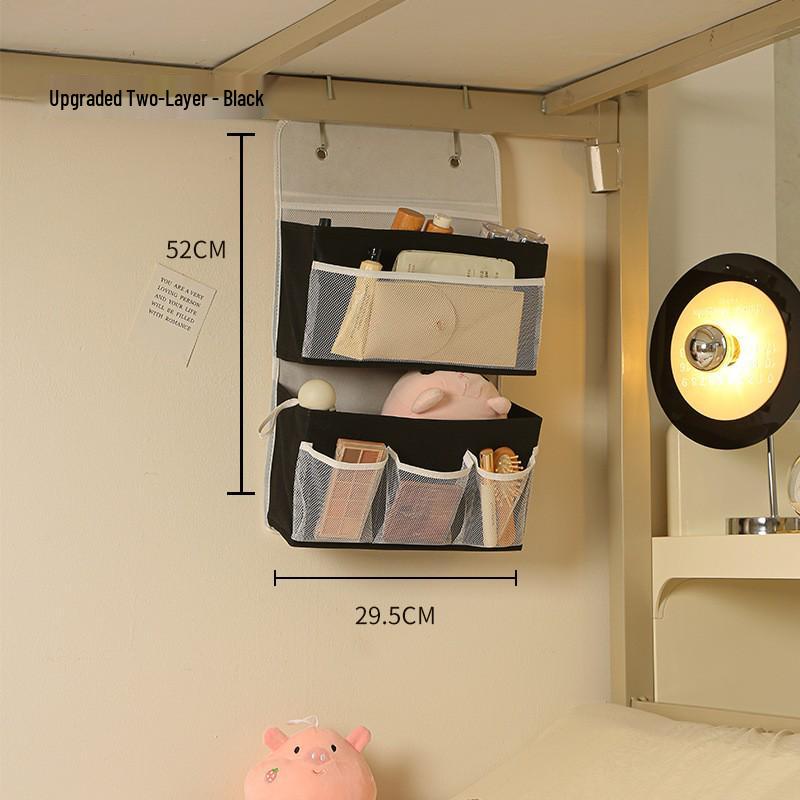 Wall-Mounted Fabric Hanging Organizer with Pockets - Essential Over-the-Door Storage for Dorms and Homes
