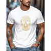 T-shirt da uomo, Vestibilità rilassata e casual, Semplice e pulita, T-shirt estiva casual da uomo con motivo teschio e uccello in volo, girocollo a maniche corte, TAGLIA PIÙ