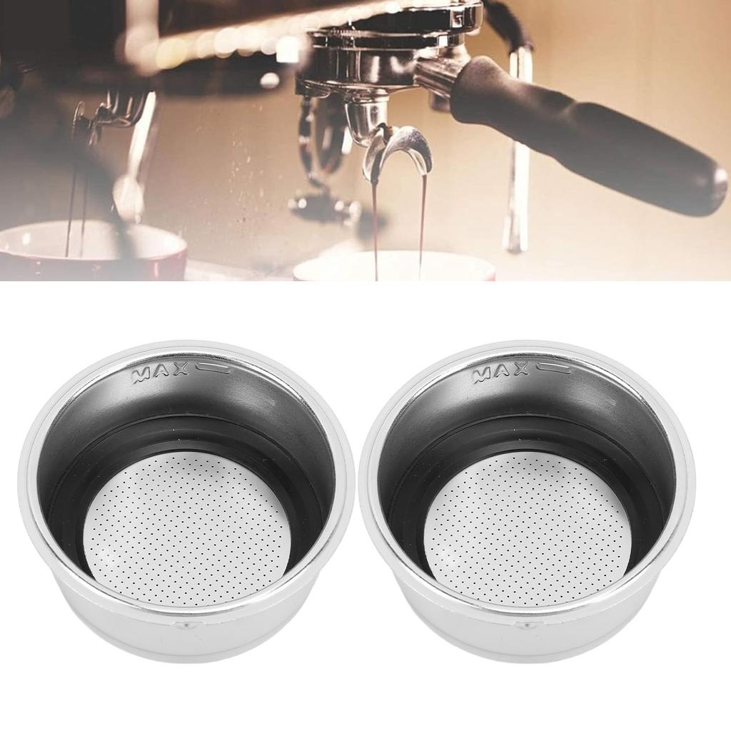 51mm 2 Tassen Siebträger Filterkorb Edelstahl Kaffeefilterkorb für Delonghi Kaffeemaschine