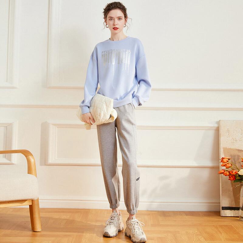 Women's Loose Fit 3D Letter Print Sweatshirt