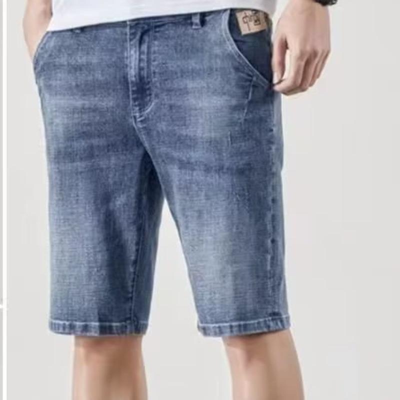 

Мужские летние шорты свободного покроя в корейском стиле 2023 года — средняя длина, пятиточечный дизайн 34 синий