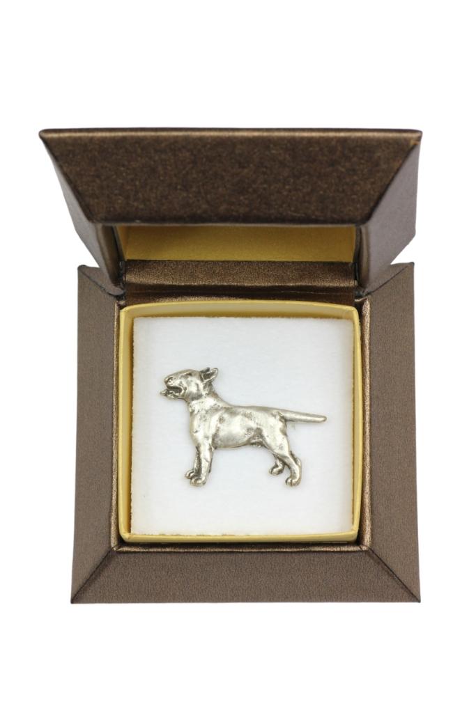 Bull Terrier, Bully I - Dog brooch in a gift box, elegant pin, lapel pin for Art-Dog brand jacket